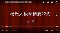 杨氏太极拳精要套路22式   杨军 视频mp4免
